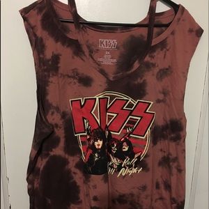Plus size KISS tie-dye top